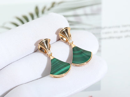 [⭐JeweliWhal]DREAM MALACHITE PINK GOLD EARRINGS