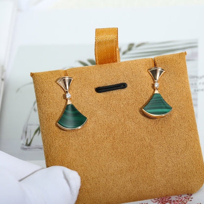 [⭐JeweliWhal]DREAM MALACHITE PINK GOLD EARRINGS