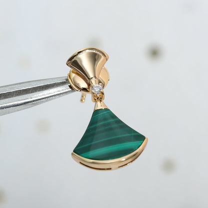 [⭐JeweliWhal]DREAM MALACHITE PINK GOLD EARRINGS