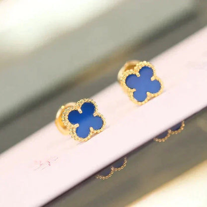 [⭐JeweliWhal]CLOVER MINI 9.5MM TURQUOISE EARRINGS