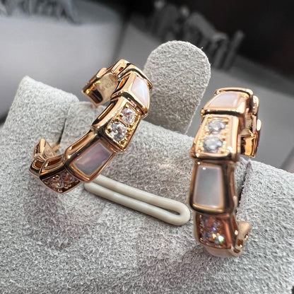 [⭐JeweliWhal]SERPENTI MOP PINK GOLD EARRINGS