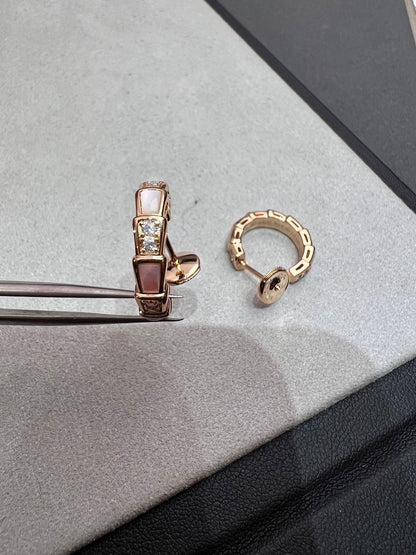 [⭐JeweliWhal]SERPENTI MOP PINK GOLD EARRINGS