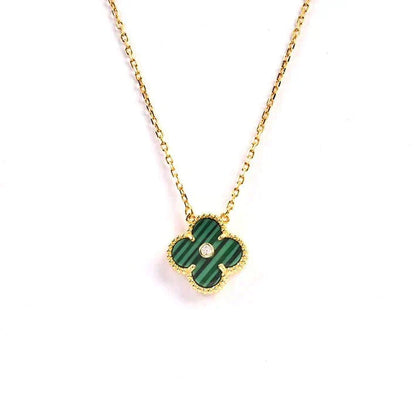 [⭐JeweliWhal]CLOVER 15MM DIAMOND TURQUOISE NECKLACE