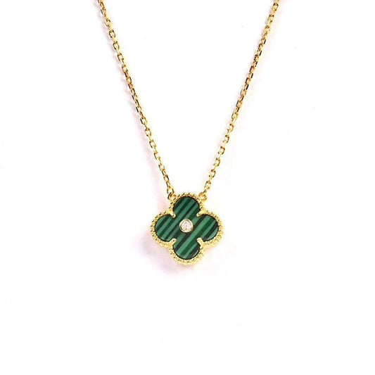 [⭐JeweliWhal]CLOVER 15MM DIAMOND TURQUOISE NECKLACE
