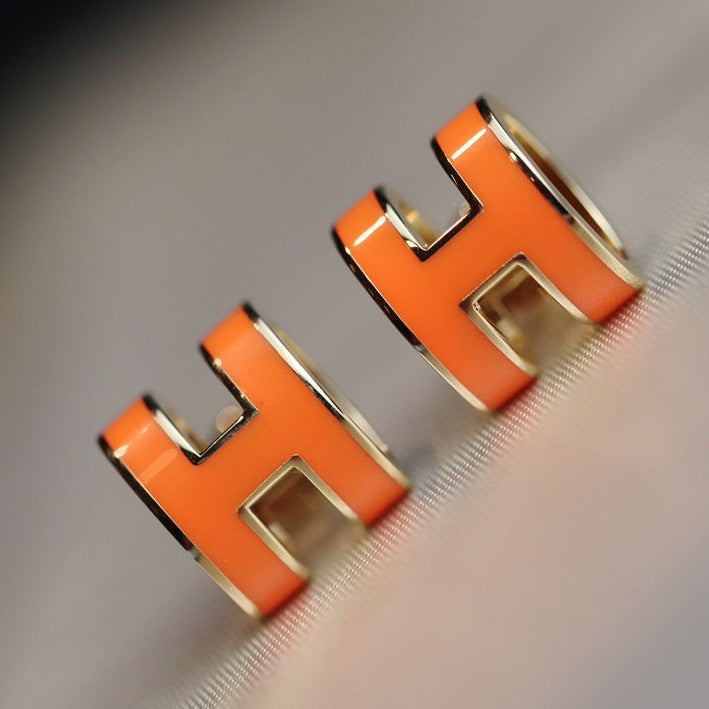 [⭐JeweliWhal]MINI POP H EARRINGS ORANGE