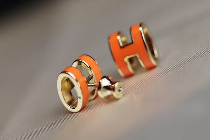 [⭐JeweliWhal]MINI POP H EARRINGS ORANGE