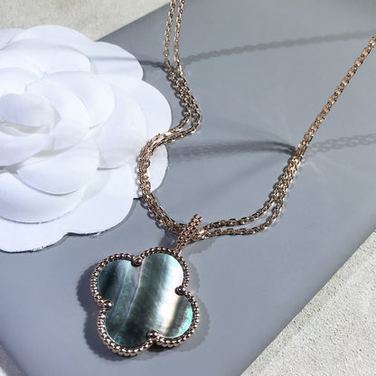 [⭐JeweliWhal]CLOVER 25MM GOLD DARK MOP BIG CLOVER NECKLACE