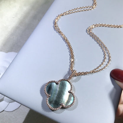 [⭐JeweliWhal]CLOVER 25MM GOLD DARK MOP BIG CLOVER NECKLACE