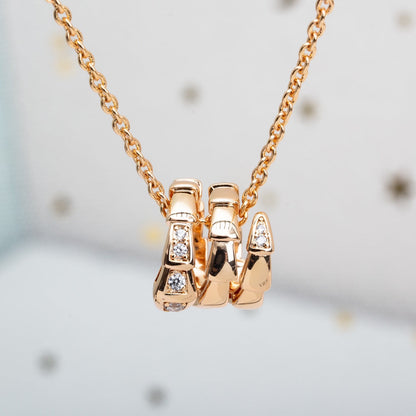 [⭐JeweliWhal]SERPENTI PINK GOLD NECKLACE DIAMOND