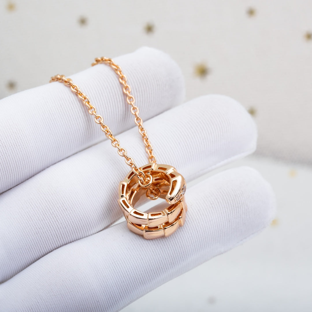 [⭐JeweliWhal]SERPENTI PINK GOLD NECKLACE DIAMOND