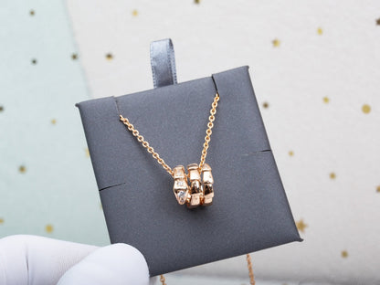 [⭐JeweliWhal]SERPENTI PINK GOLD NECKLACE DIAMOND