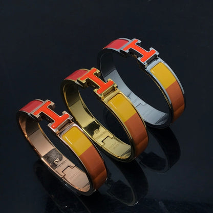 [⭐JeweliWhal]H BRACELET ORANGE RAINBOW CERAMIC