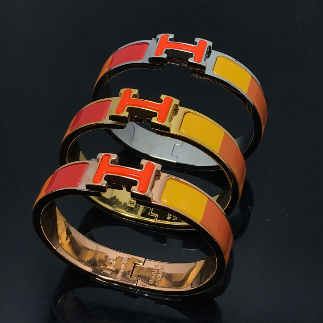 [⭐JeweliWhal]H BRACELET ORANGE RAINBOW CERAMIC