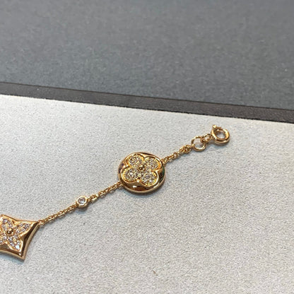 [⭐JeweliWhal]STAR AND SUN 4 MOTIFS GOLD DIAMONDS BRACELET