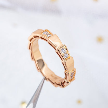 [⭐JeweliWhal]SERPENTI RING PINK GOLD  3MM