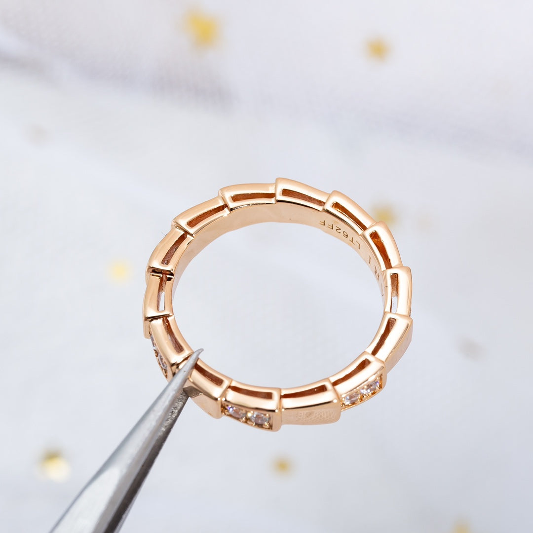 [⭐JeweliWhal]SERPENTI RING PINK GOLD  3MM