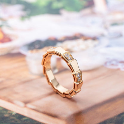 [⭐JeweliWhal]SERPENTI RING PINK GOLD  3MM