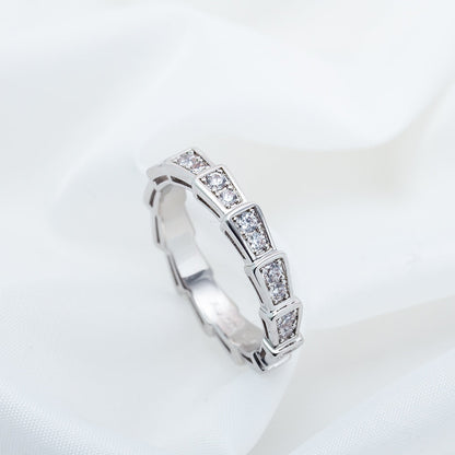 [⭐JeweliWhal]SERPENTI RING SILVER DIAMOND PAVED 3MM
