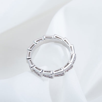 [⭐JeweliWhal]SERPENTI RING SILVER DIAMOND PAVED 3MM