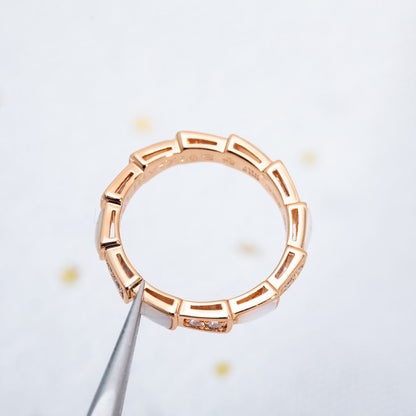 [⭐JeweliWhal]SERPENTI RING PINK GOLD DIAMOND MOP 3MM