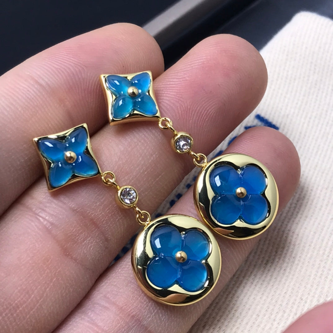 [⭐JeweliWhal]STAR AND SUN AGATE DIAMOND EARRINGS