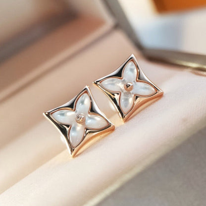 [⭐JeweliWhal]STAR MOP PINK GOLD EARRINGS