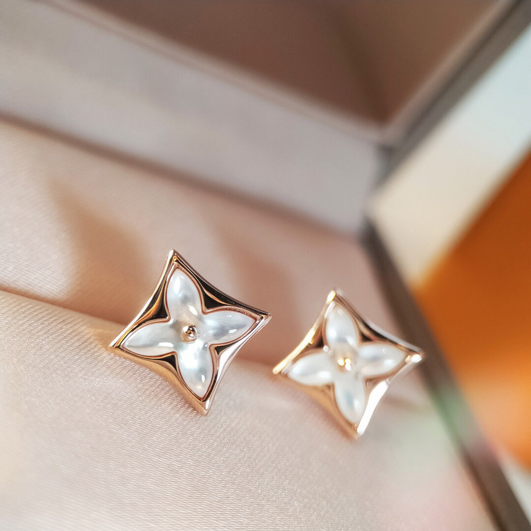 [⭐JeweliWhal]STAR MOP PINK GOLD EARRINGS