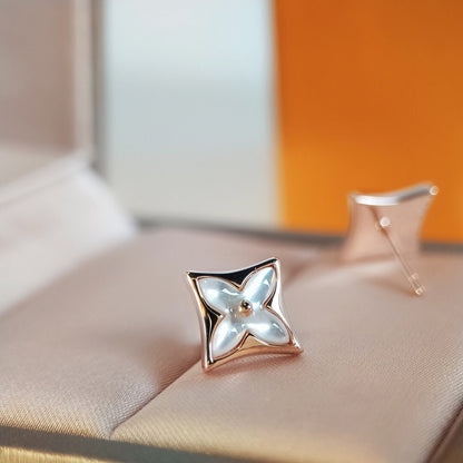 [⭐JeweliWhal]STAR MOP PINK GOLD EARRINGS