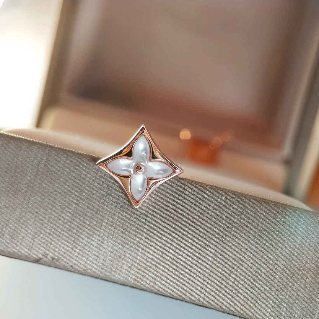 [⭐JeweliWhal]STAR MOP PINK GOLD EARRINGS