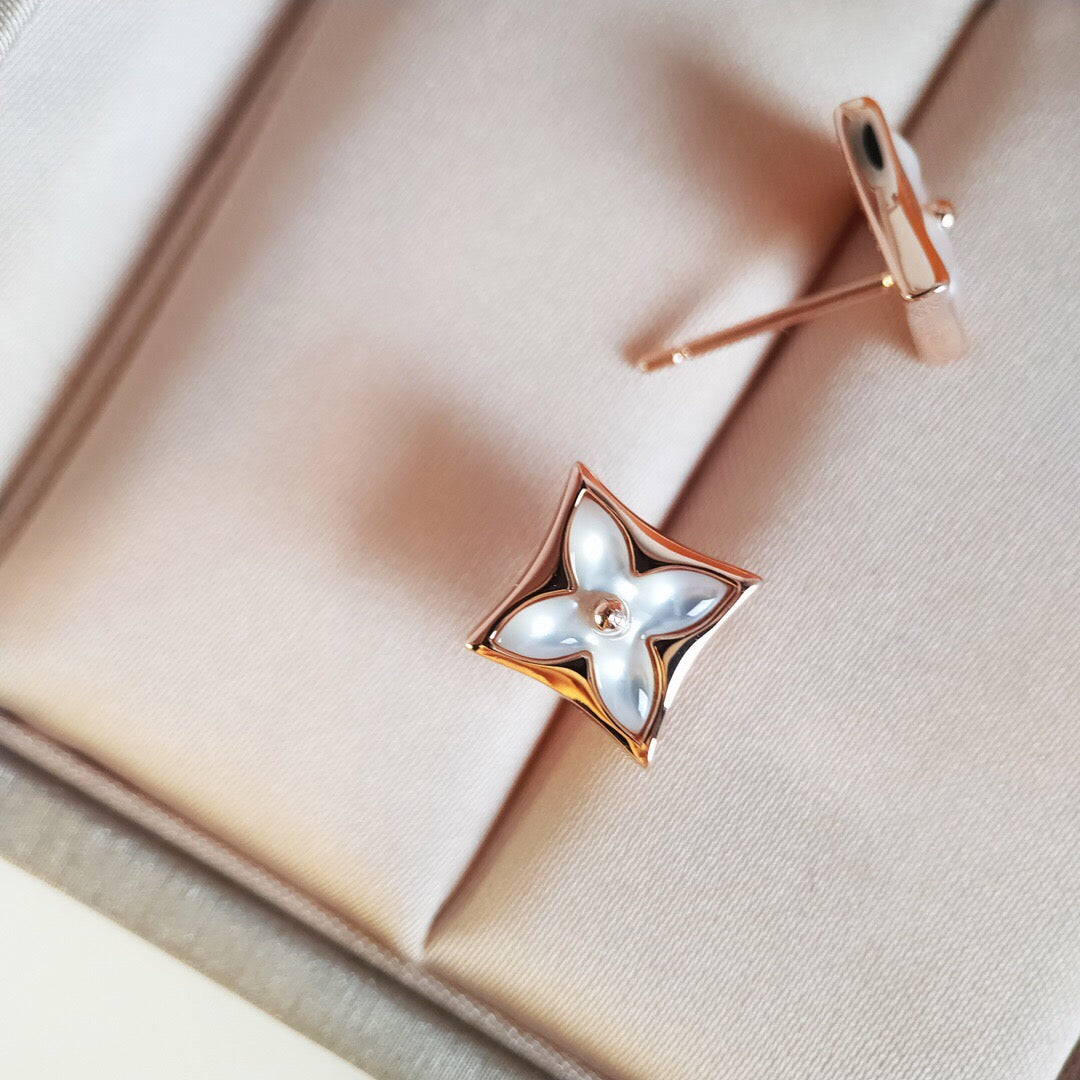 [⭐JeweliWhal]STAR MOP PINK GOLD EARRINGS