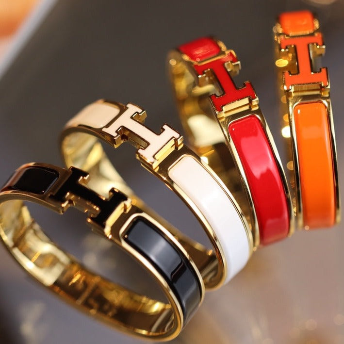 [⭐JeweliWhal]H BRACELET 12MM GOLD