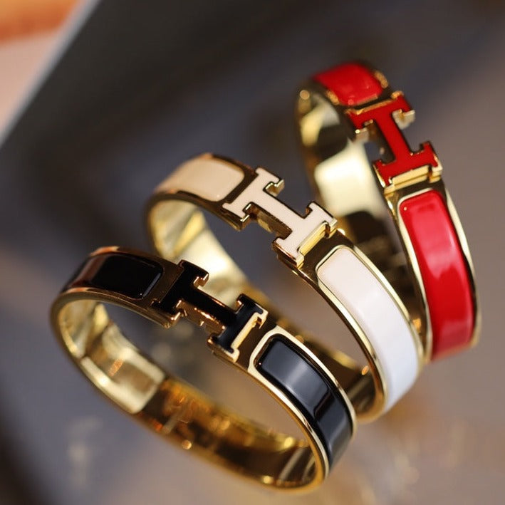 [⭐JeweliWhal]H BRACELET 12MM GOLD