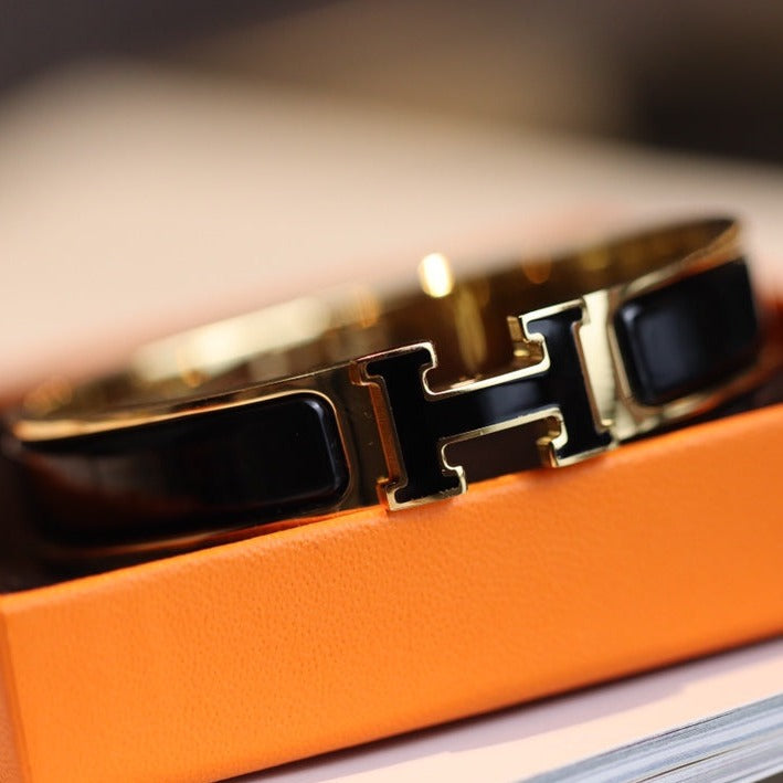 [⭐JeweliWhal]H BRACELET 12MM GOLD