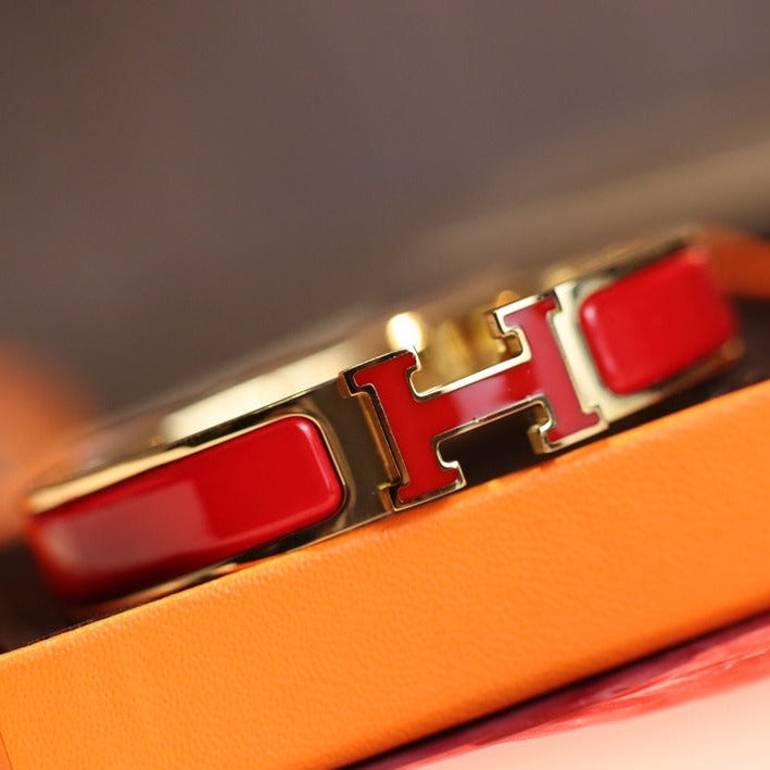 [⭐JeweliWhal]H BRACELET 12MM GOLD