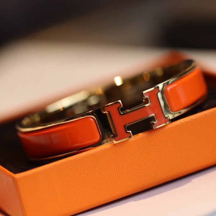 [⭐JeweliWhal]H BRACELET 12MM GOLD