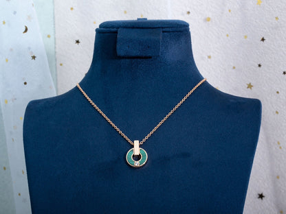 [⭐JeweliWhal]GARI NECKLACE PINK GOLD MALACHITE