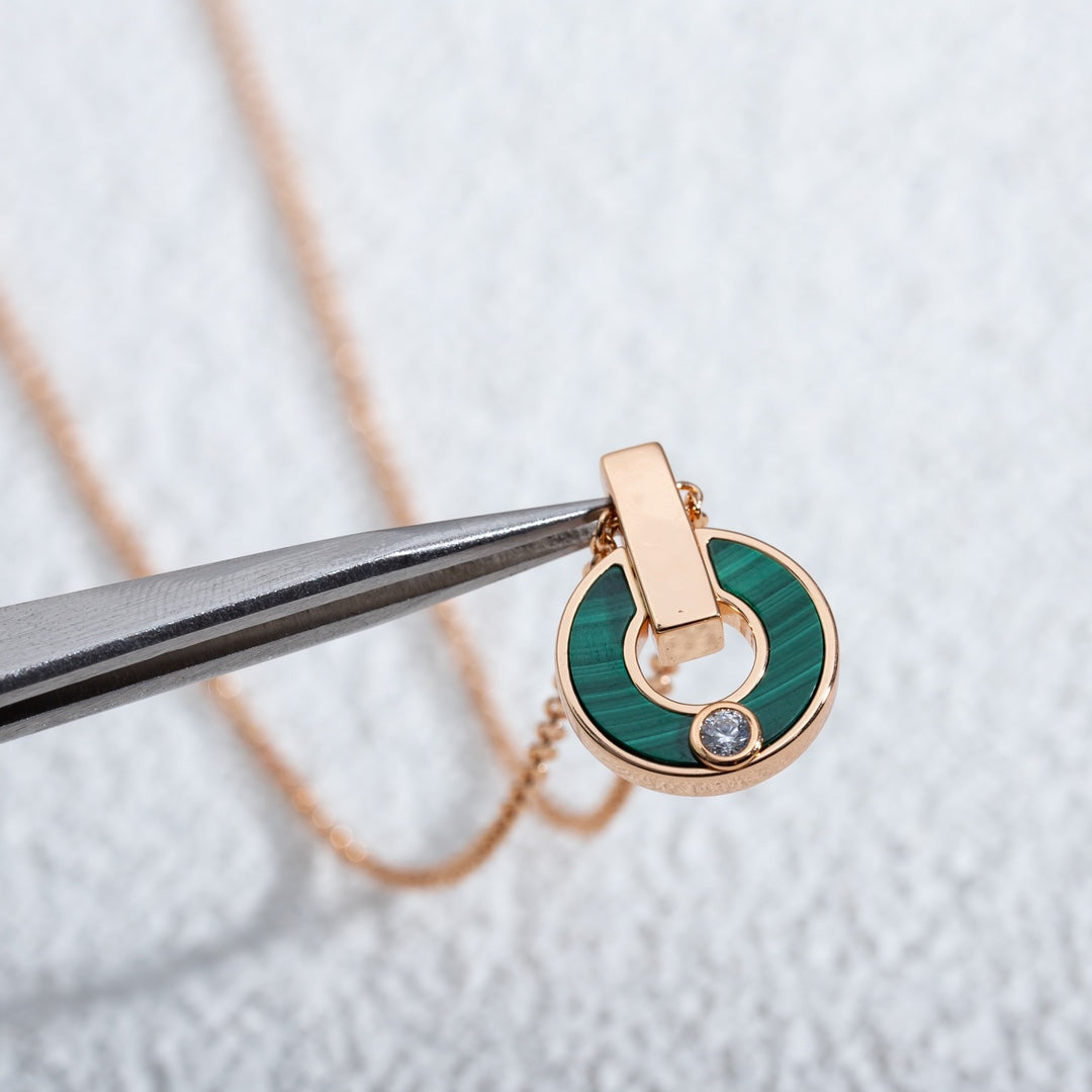 [⭐JeweliWhal]GARI NECKLACE PINK GOLD MALACHITE