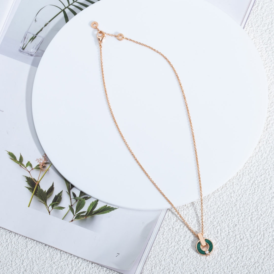 [⭐JeweliWhal]GARI NECKLACE PINK GOLD MALACHITE