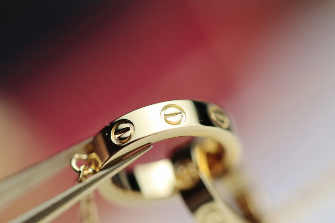 [⭐JeweliWhal]LOVE NECKLACE DOUBLE RING GOLD