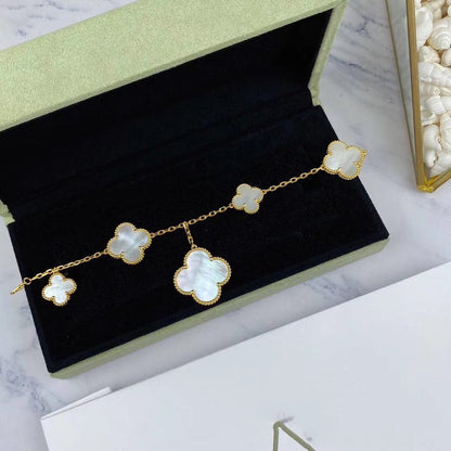 [⭐JeweliWhal]MAGIC CLOVER MOP GOLD BRACELET 5 MOTIFS