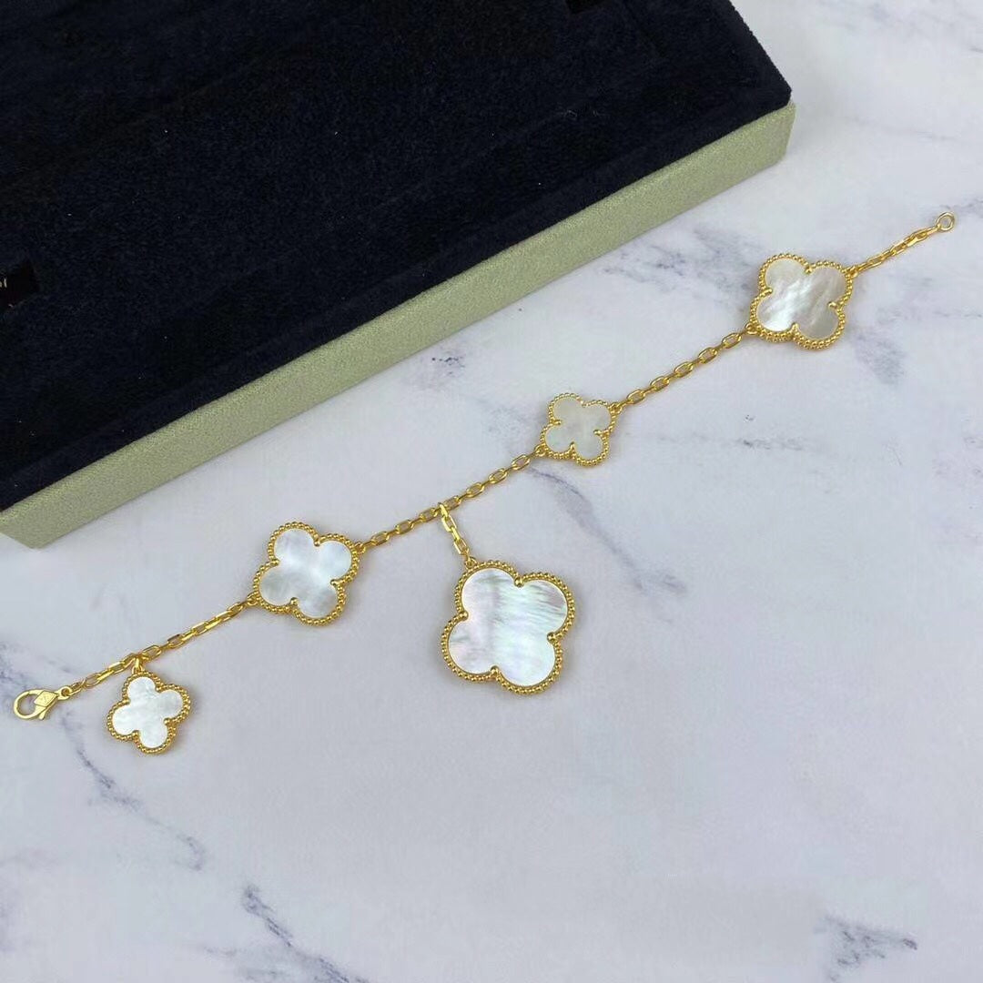 [⭐JeweliWhal]MAGIC CLOVER MOP GOLD BRACELET 5 MOTIFS