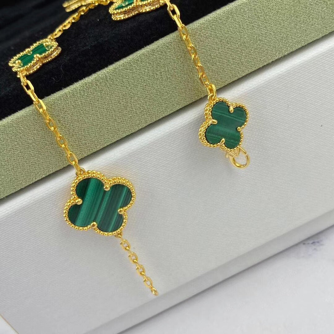 [⭐JeweliWhal]MAGIC CLOVER MALACHITE GOLD BRACELET 5 MOTIFS