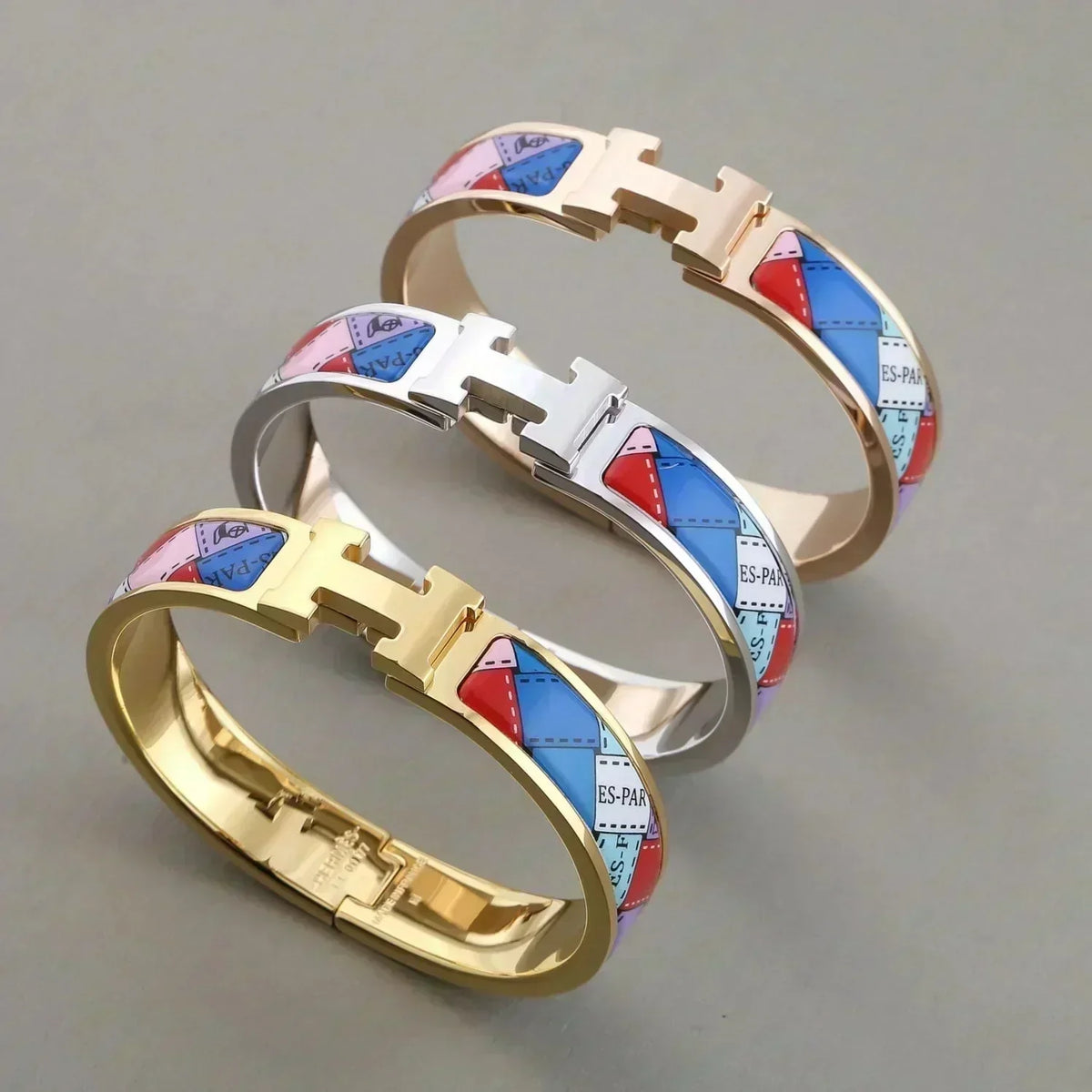 [⭐JeweliWhal]H BRACELET DOTTED BORDER 12MM