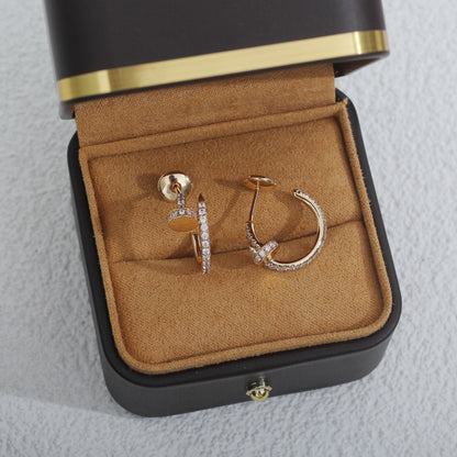 [⭐JeweliWhal]JUSTE EARRINGS 12.75MM PINK GOLD DIAMOND