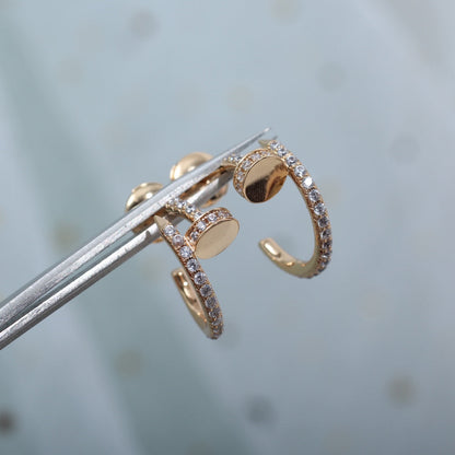 [⭐JeweliWhal]JUSTE EARRINGS 12.75MM PINK GOLD DIAMOND