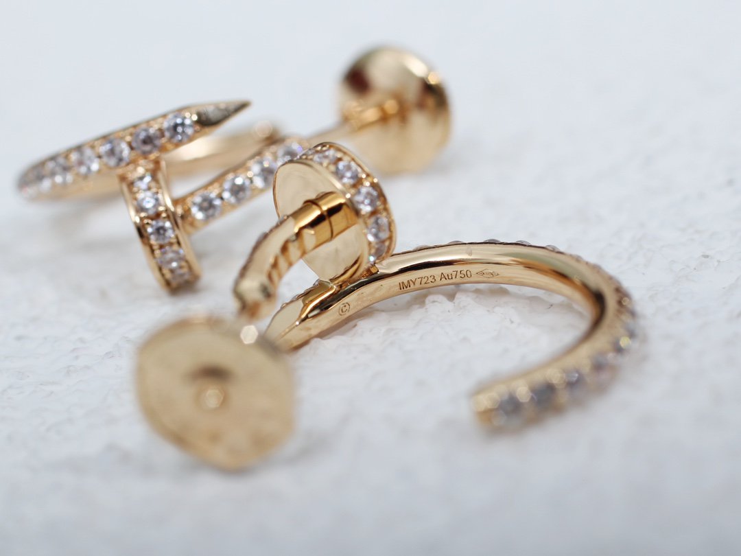 [⭐JeweliWhal]JUSTE EARRINGS 12.75MM PINK GOLD DIAMOND