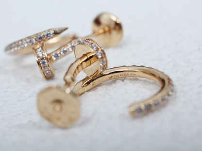 [⭐JeweliWhal]JUSTE EARRINGS 12.75MM PINK GOLD DIAMOND