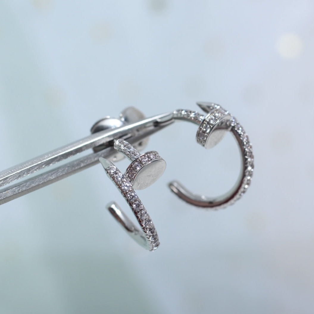 [⭐JeweliWhal]JUSTE EARRINGS 12.75MM SILVER DIAMOND
