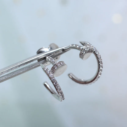 [⭐JeweliWhal]JUSTE EARRINGS 12.75MM SILVER DIAMOND