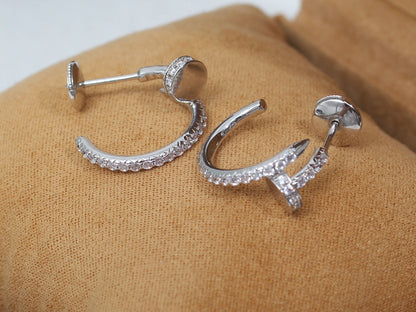 [⭐JeweliWhal]JUSTE EARRINGS 12.75MM SILVER DIAMOND